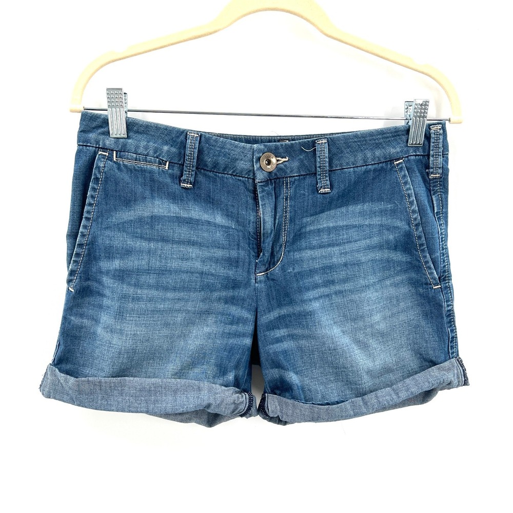 Banana Republic chambray denim casual shorts lightweight blue low rise 27 READ